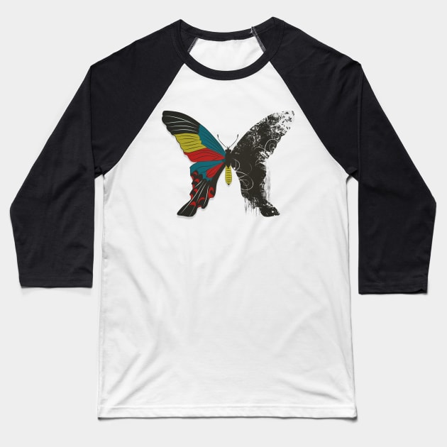 Butterfly: Disintegrated Baseball T-Shirt by Sybille